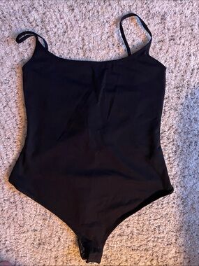 Free People Black Spaghetti Strap Bodysuit - Simple One-Piece